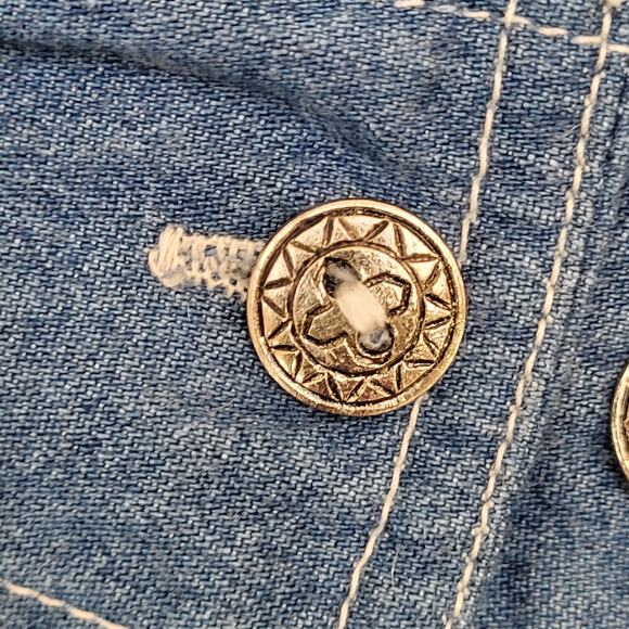 Vintage Native-American Button Shirt Womens Large 23x28 Blue - Picture 12 of 13